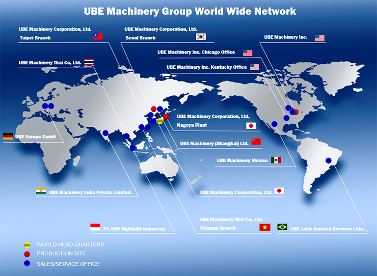 UBE Machinery Group World Wide Network